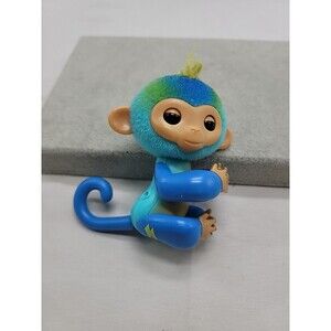 Fingerlings 2023 New Interactive Baby Monkey 70+ Sounds Reactions- Leo (Blue)